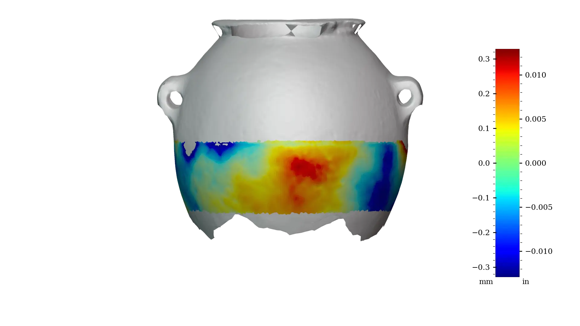 Figure 7 - MV003b exterior lower, RMSD: 128 μm | 5 thou, Range: 885 μm | 34.8 thou