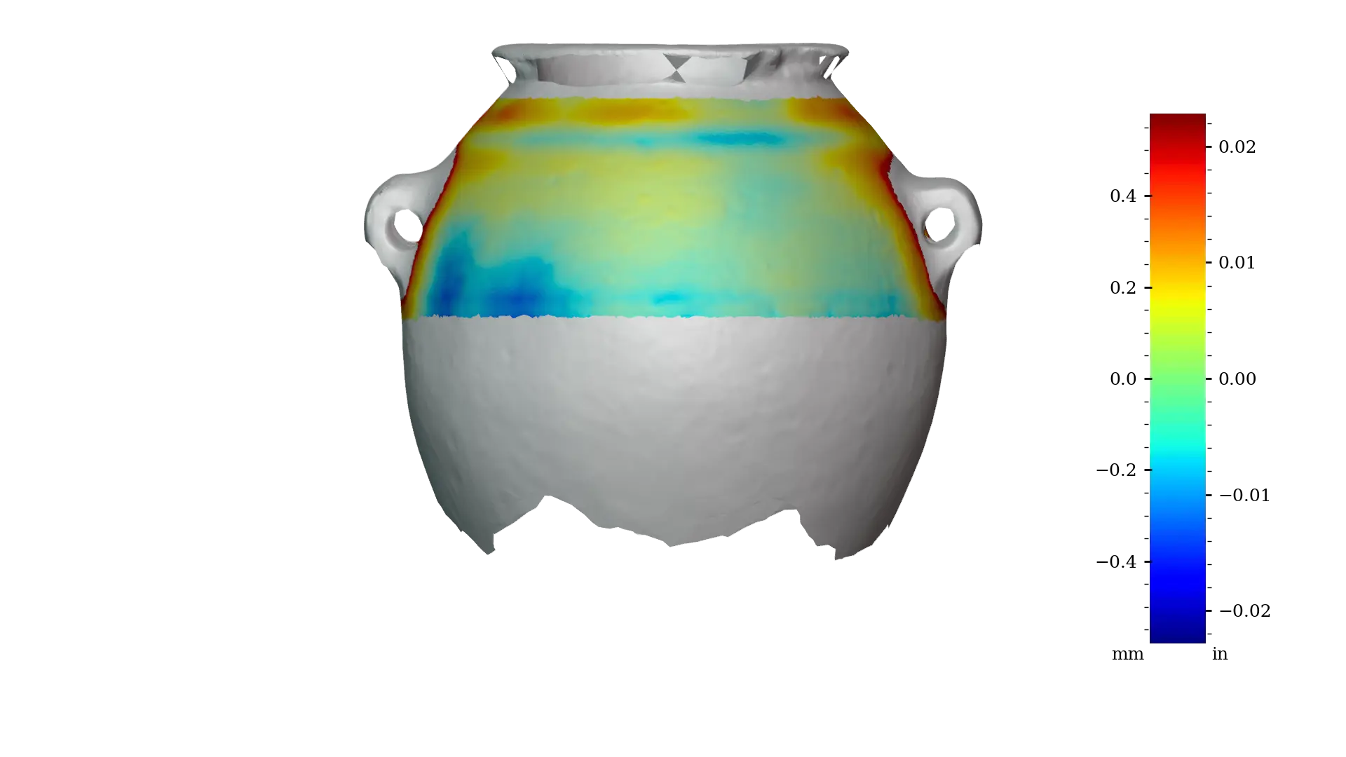 Figure 6 - MV003b exterior upper, RMSD: 230 μm | 9.1 thou, Range: 1245 μm | 49.0 thou