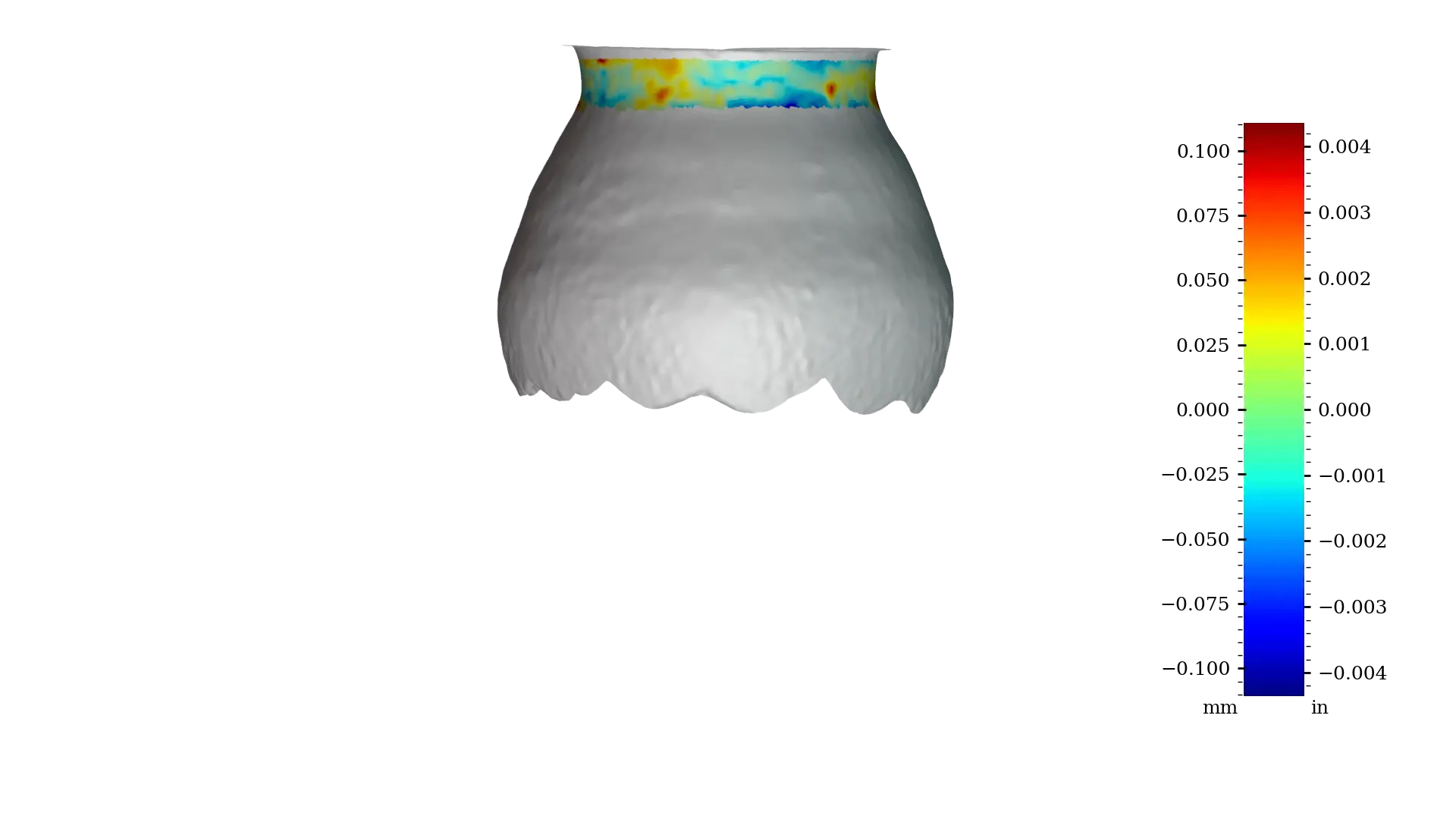 Figure 9 - MV003b interior opening, RMSD: 32 μm | 1.3 thou, Range: 251 μm | 9.9 thou