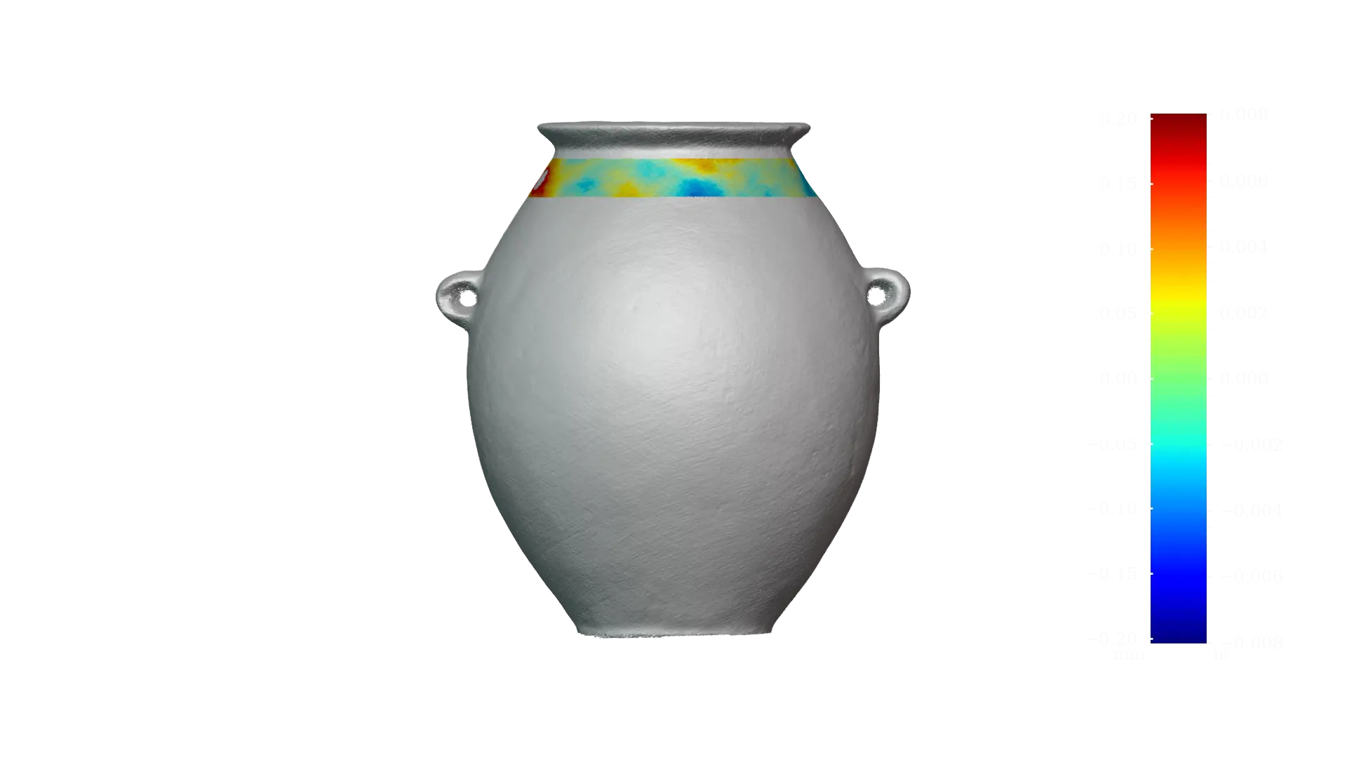 Figure 19 - MV020 exterior upper, Precision score: 128, RMSD: 88 μm | 3.5 thou, Range: 472 μm | 18.6 thou