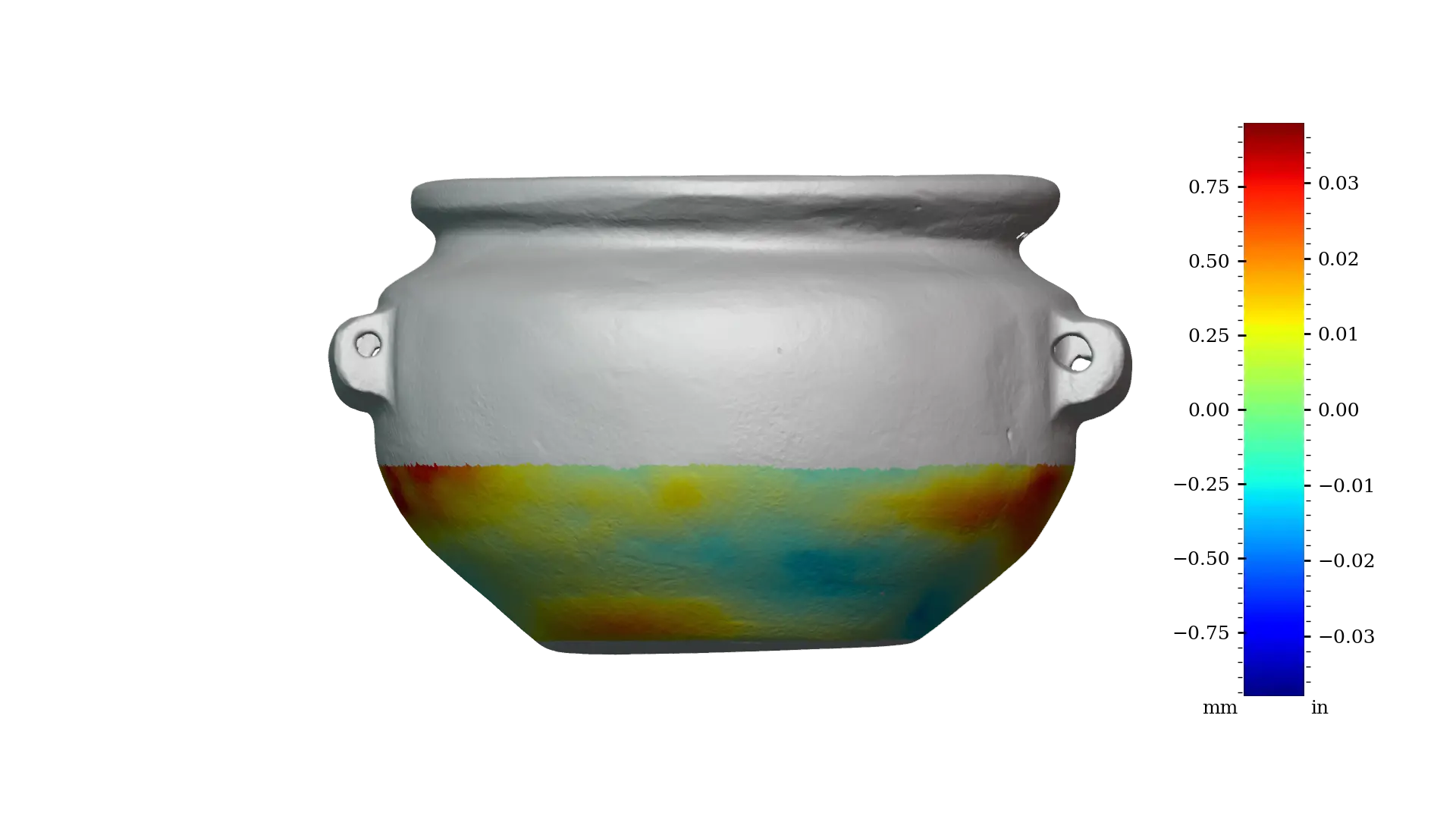 Figure 13 - RV003 exterior lower, RMSD: 621 μm | 24.4 thou, Range: 3,335 μm | 131.3 thou