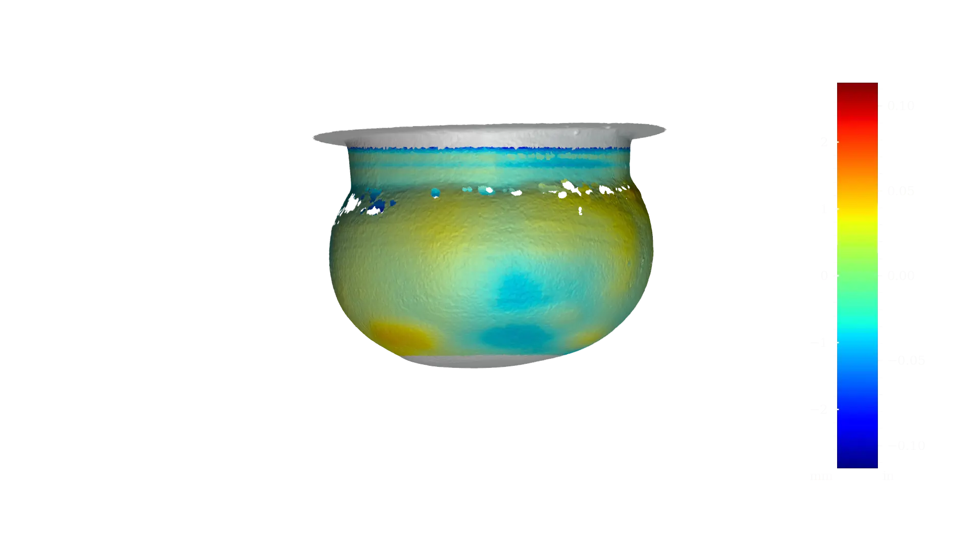 Figure 14 - RV003 interior full, RMSD: 825 μm | 35.5 thou, Range: 10,925 μm | 430.1 thou