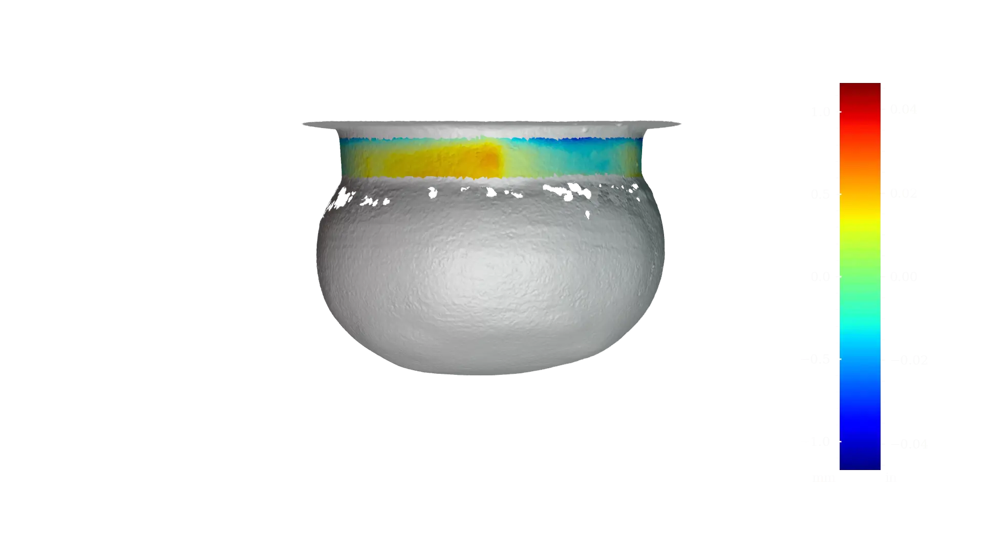 Figure 15 - RV003 interior opening, RMSD: 336 μm | 13.2 thou, Range: 2,402 μm | 94.6 thou