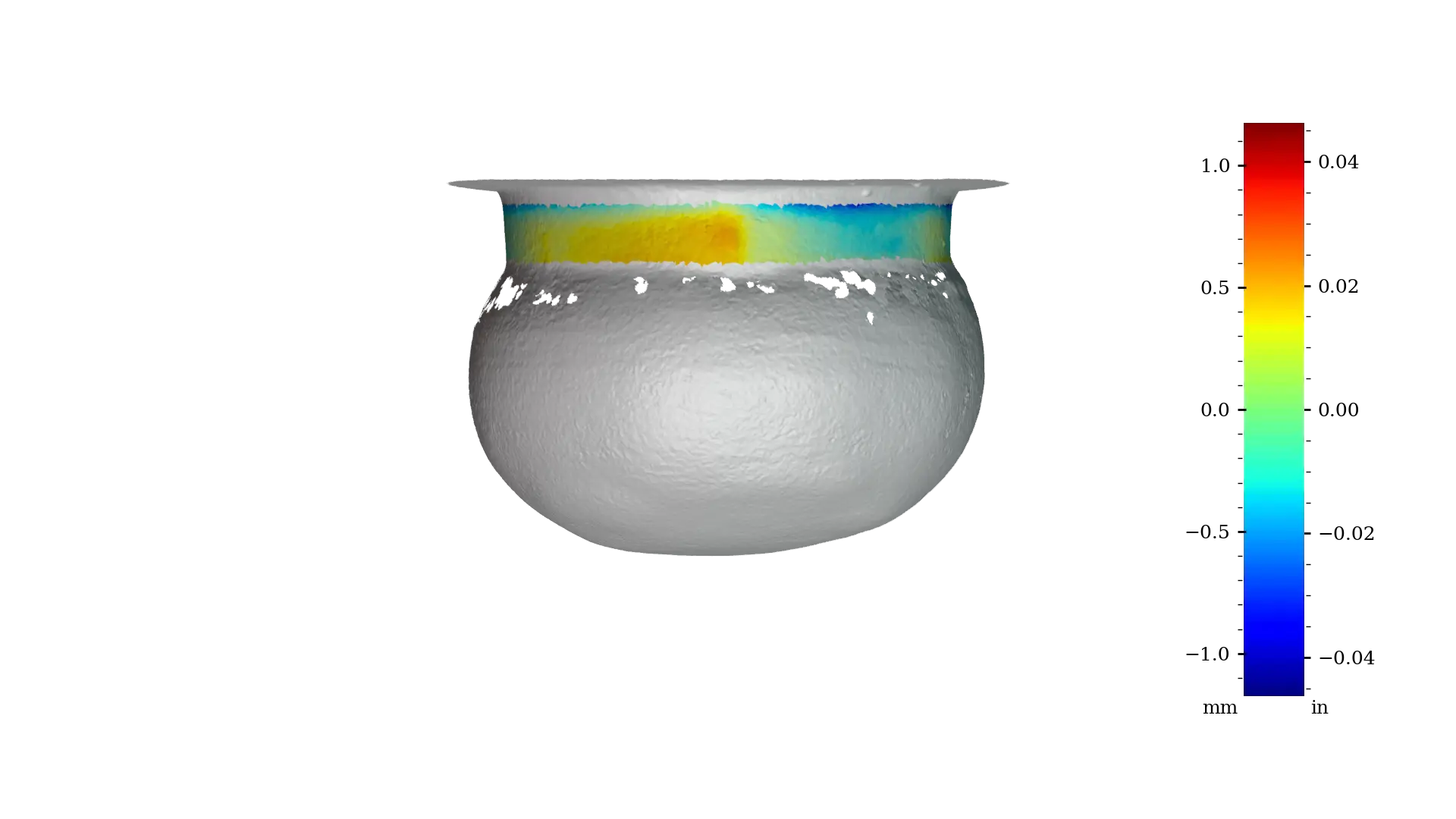 Figure 15 - RV003 interior opening, RMSD: 336 μm | 13.2 thou, Range: 2,402 μm | 94.6 thou